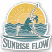 SUP Sunrise Flow Paddleboard Yoga | Graphic Print シール (正面)