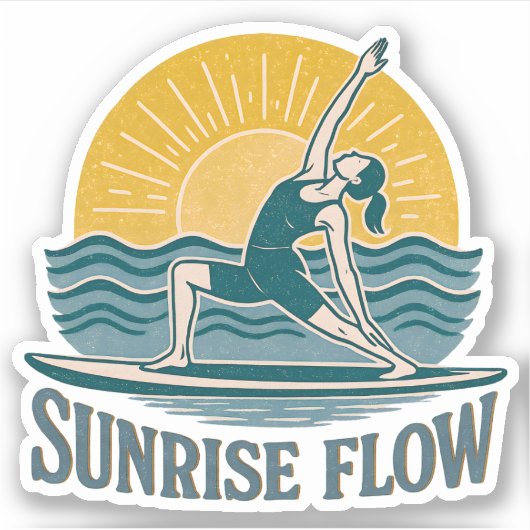 SUP Sunrise Flow Paddleboard Yoga | Graphic Print シール (正面)