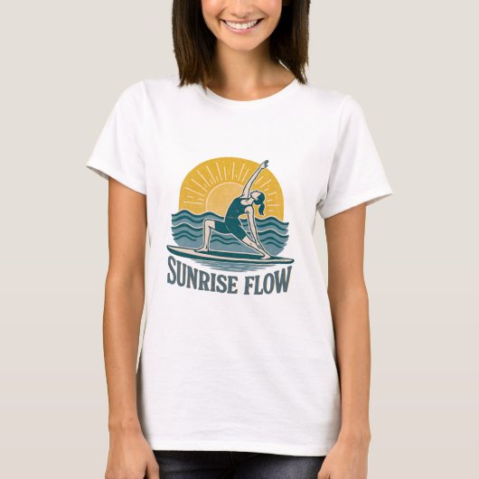 SUP Sunrise Flow Paddleboard Yoga | Graphic Print Tシャツ (正面)