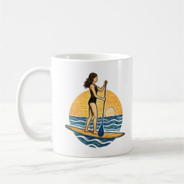 SUP Sunset Paddle | Blue Beach Paddleboard Graphic コーヒーマグカップ