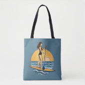 SUP Sunset Paddle | Blue Paddleboard Graphic Beach トートバッグ (正面)