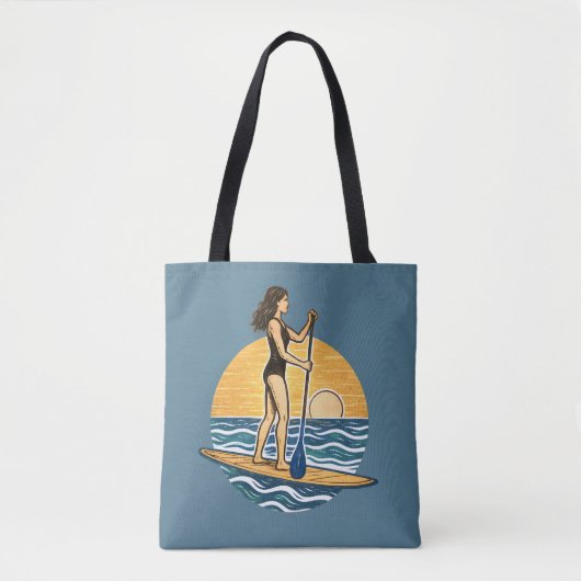 SUP Sunset Paddle | Blue Paddleboard Graphic Beach トートバッグ (正面)