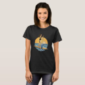 SUP Sunset Paddle | Paddleboard Beach Graphic Tシャツ (正面フル)