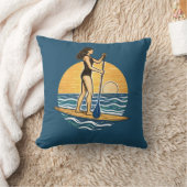 SUP Sunset Paddleboard | ブルーコーストライフ グラフィック クッション (ブランケット)