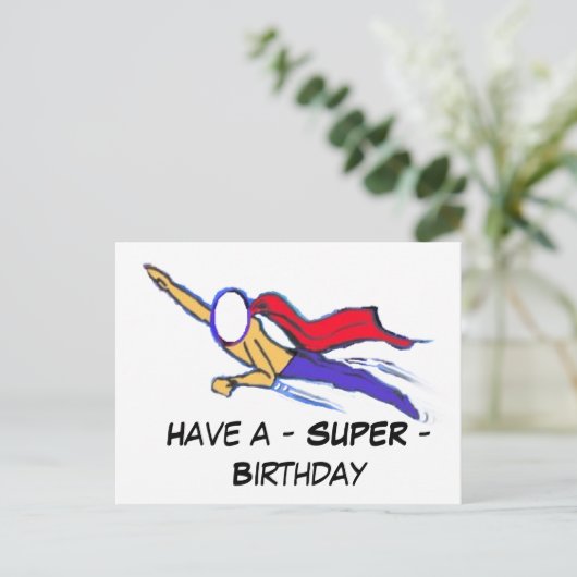 -SUPER-誕生日おめでとう（カスタム）ポストカード ポストカード (スタンド正面)