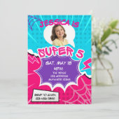 Super 5 Pink Purple Web Comic 5th Birthday  招待状 (スタンド正面)