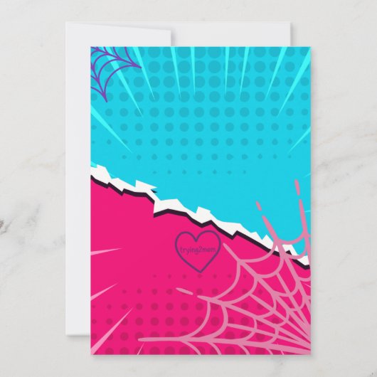 Super 5 Pink Purple Web Comic 5th Birthday  招待状 (裏面)