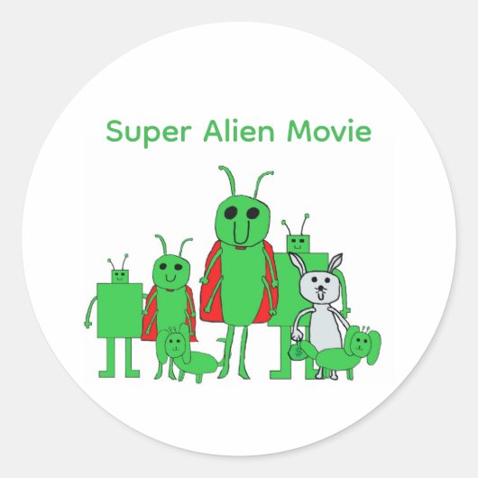 Super Alien Movie Full Character Stickers  ラウンドシール (正面)