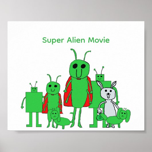 Super Alien Movie Poster (Customizable) ポスター (正面)