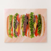 Super Big Hamburger Large Pieces Puzzle ジグソーパズル (横)