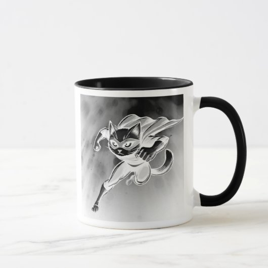 Super-chat masqué en plein vol. マグカップ (右)