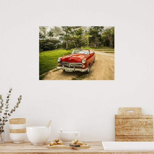 Super Cool Vintage Thunderbird Automobile ポスター (キッチン)