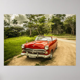 Super Cool Vintage Thunderbird Automobile ポスター