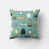 Super Cute Cat Pattern, Changeable Color クッション (裏面)