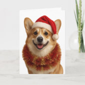 Super cute Corgi Christmas card カード (正面)