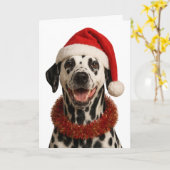 Super cute Dalmation Christmas card カード (黄色い花)