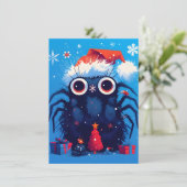 Super Cute Jumping Spider Cartoon Christmas Cards シーズンカード (スタンド正面)