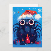 Super Cute Jumping Spider Cartoon Christmas Cards シーズンカード (正面/裏面)
