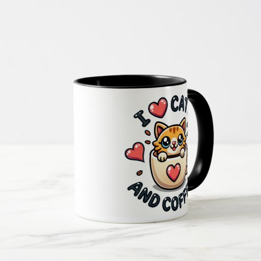 Super cute Orange Tabby Cats and Coffee マグカップ (正面右)