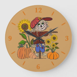 Super Cute Scarecrow Large Round Wall Art Clock  ラージ壁時計