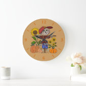 Super Cute Scarecrow Large Round Wall Art Clock  ラージ壁時計 (ホーム)