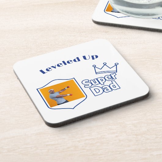 Super Dad Crown Father's Day Custom Photo コースター (左側)