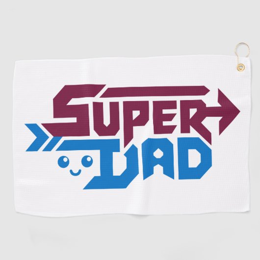 Super Dad Gamer Gift – Cute Retro ゴルフタオル (横)