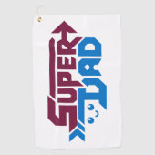 Super Dad Gamer Gift – Cute Retro ゴルフタオル (正面)