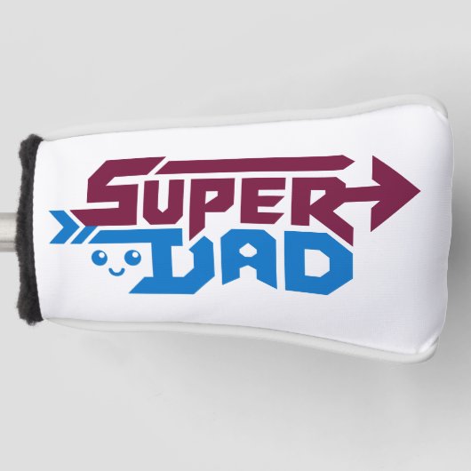 Super Dad Gamer Gift – Cute Retro ゴルフヘッドカバー (正面)