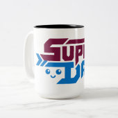Super Dad Gamer Gift – Cute Retro ツートーンマグカップ (正面左)
