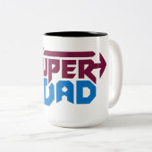 Super Dad Gamer Gift – Cute Retro ツートーンマグカップ (正面右)