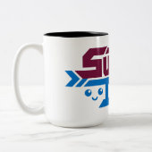 Super Dad Gamer Gift – Cute Retro ツートーンマグカップ (左)