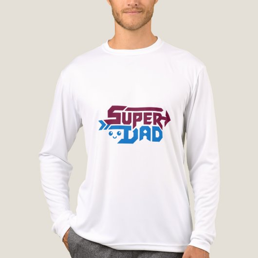 Super Dad Gamer Gift – Cute Retro トライブレンドＴシャツ (正面)
