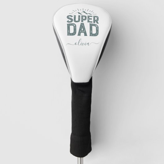 Super Dad Golf Head Cover – Personalized Father’s ゴルフヘッドカバー (正面)