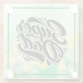 Super Dad Hero Typography Design-67888 ガラスコースター (裏面)