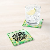 Super Dad Hero Typography Design-67888 スクエアペーパーコースター (インサイチュ)