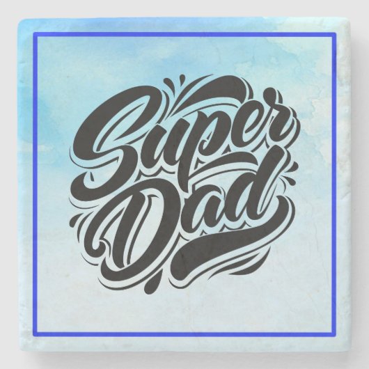 Super Dad Hero Typography Design-67888 ストーンコースター (正面)