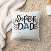 Super Dad Throw Pillow – Cozy Father Gift クッション (ブランケット)