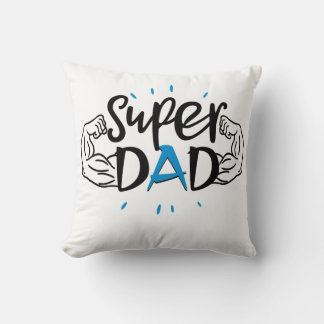 Super Dad Throw Pillow – Cozy Father Gift クッション