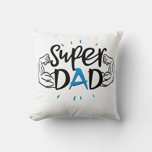 Super Dad Throw Pillow – Cozy Father Gift クッション (正面)