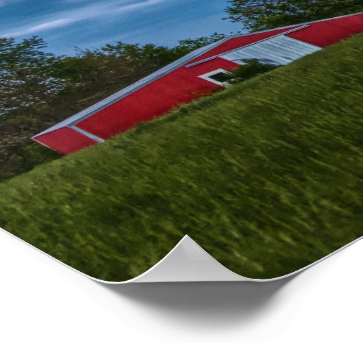 Super Flower Moon Over A Barn ポスター (角)