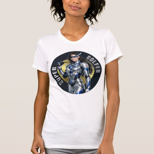 Super Golfer Woman's Golf T-Shirt Tシャツ (正面)