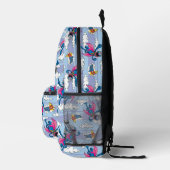 Super Grover Comic Striped Blue Pattern プリントバックパック (右)