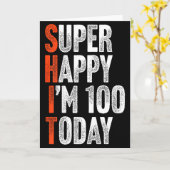Super Happy Im 100 Years Old Gag Joke Funny 100th  カード (黄色い花)