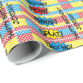 Super Hero Cartoon Words Gift Wrapping paper ラッピングペーパー (ロールコーナー)