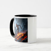 Super-héros en combinaison futuriste. マグカップ (正面左)