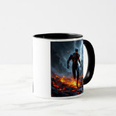 Super-héros traversant la lave. マグカップ (正面右)