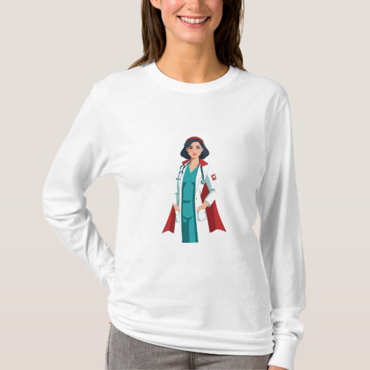 Super Infirmière – Héroïne en Blouse Blanche Tシャツ (正面)