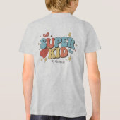 Super Kid T-Shirt, Groovy Retro Superhero Children トライブレンドＴシャツ (裏面)
