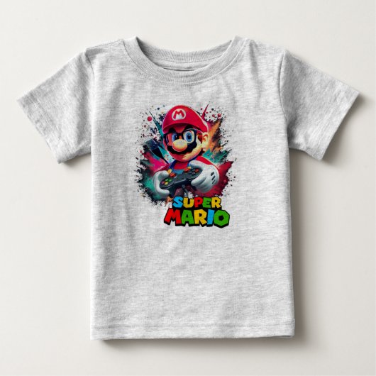 Super Mario realista ベビーTシャツ (正面)